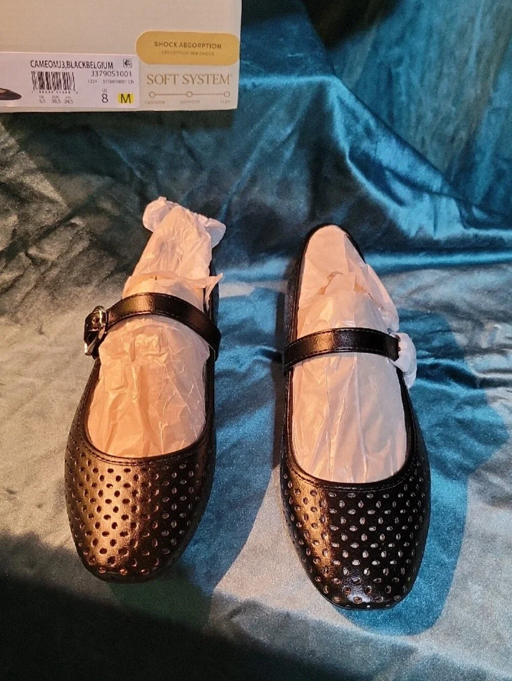 Life Stride Black Perforated Mary Jane Loafers
